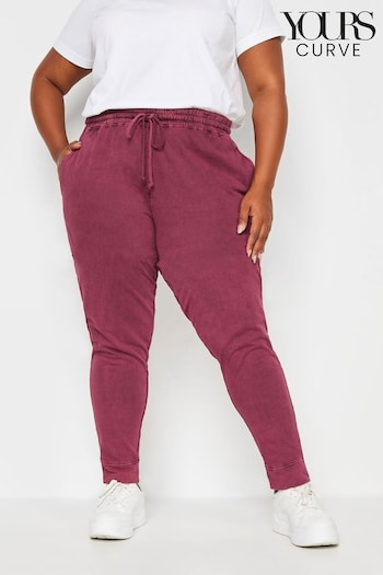 Yours Curve Red Acid Washed Stretch Joggers (E17251) | £27