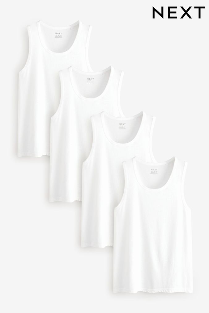 Men s White Vests Plain Logo Vests Next