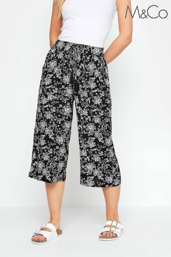 M&Co Black Petite Tie Waist Trousers (E17303) | £27