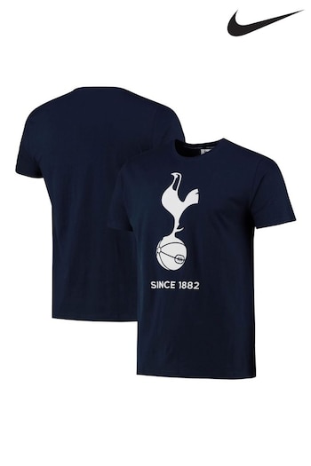 Fanatics Blue Tottenham Hotspur Printed Crest 100% Cotton T-Shirt (E17400) | £25