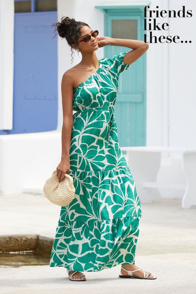 Buy Women s A line Curve One Shoulder Dresses Online Next UK