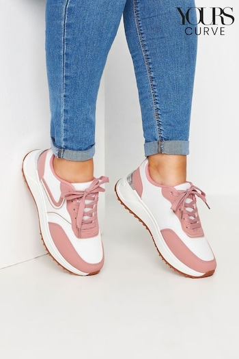 Yours Curve Pink Wide Fit Runner Trainers (E17592) | £37