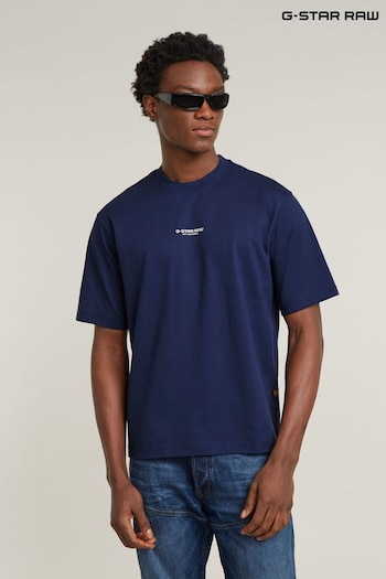 G Star Navy G Star Center Chest Logo Boxy T-Shirt (E17956) | £40