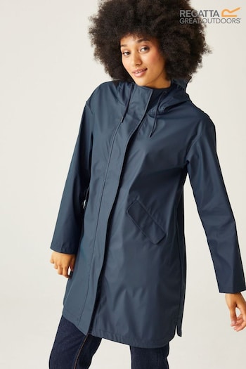 Regatta Blue Truelsa Mid Length Hooded Rain Jacket (E18143) | £70