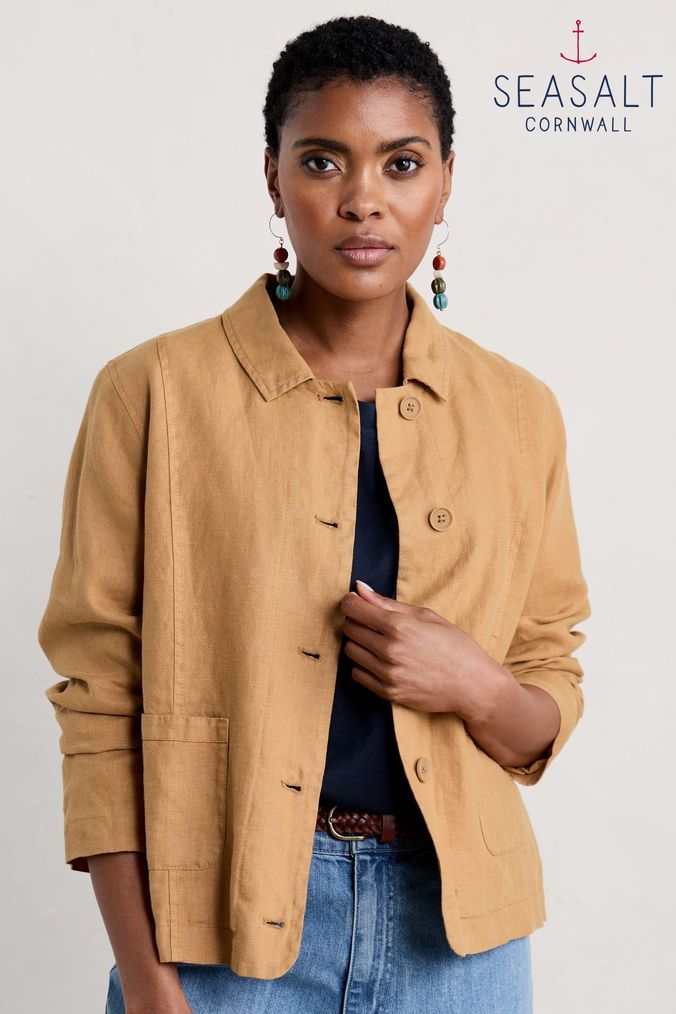 OnlinenevadaShops Buy Women s Jackets Brown Shacket Coatsandjackets Online Influence Pullover mit Ruschensaum in Pfirsich