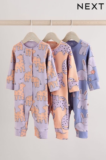 Lilac Purple Baby Bright Footless Sleepsuits 3 Pack (0mths-3yrs) (E18350) | £20 - £22