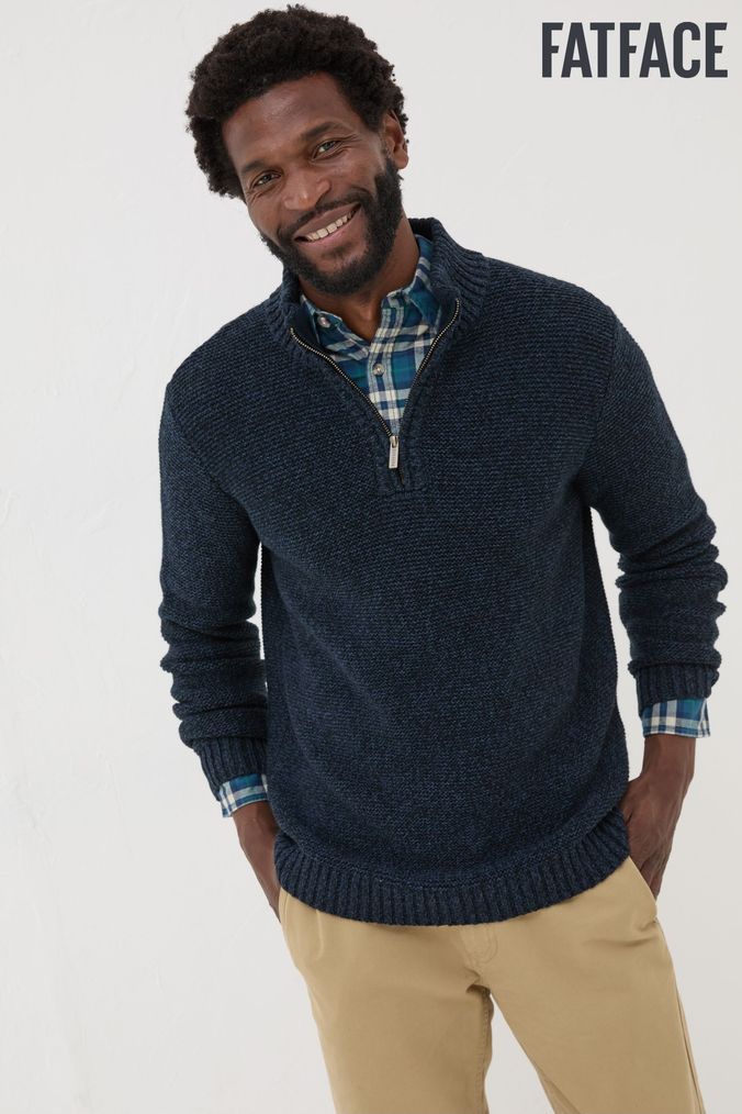 Next mens half zip jumper top