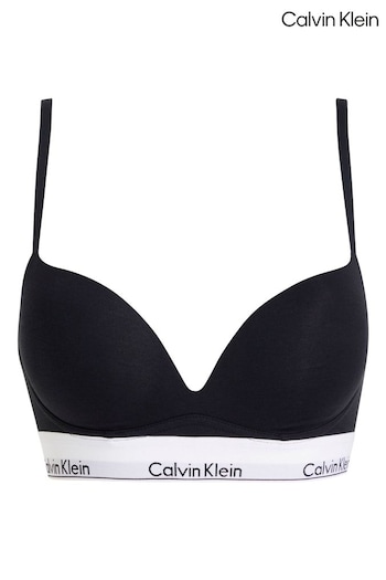 Calvin Black Klein Plunge Push Up Black Bra (E18553) | £45