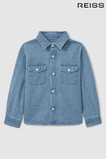 Reiss Mid Blue Mardin 13-14 yrs Denim Overshirt (E18717) | £50