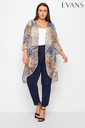 Evans Palm Print Brown Kimono (E18725) | £36