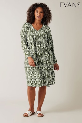 Evans Green Jersey Crepe Tea Dress (E18756) | £42