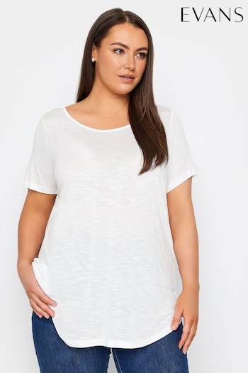 Evans White Short Sleeve T-Shirt (E18792) | £19
