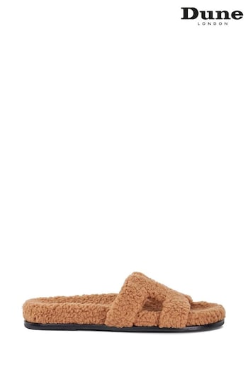 Dune London Loupa Footbed Smart Slider Brown Sandals (E18932) | £120