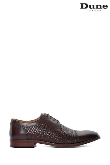 Dune London Brown Stimuli Woven Toe Cap Lace Derby Shoes (E18941) | £130
