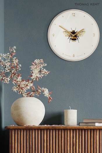 Thomas Kent Clocks White 12 Inch Bee In Bloom Wall Clock (E19116) | £40