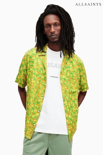 AllSaints Green Leopaz  Shirt (E19147) | £99
