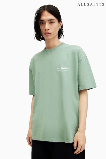 AllSaints Green Access Short Sleeve Crew T-Shirt (E19160) | £55