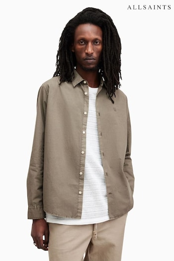 AllSaints Brown Tahoe Long Sleeve Shirt (E19186) | £99