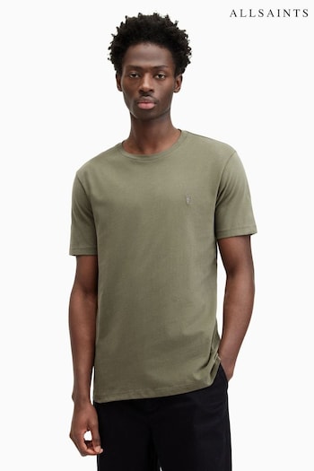 AllSaints Green Brace Shortsleeve Crew Neck T-Shirt (E19203) | £35