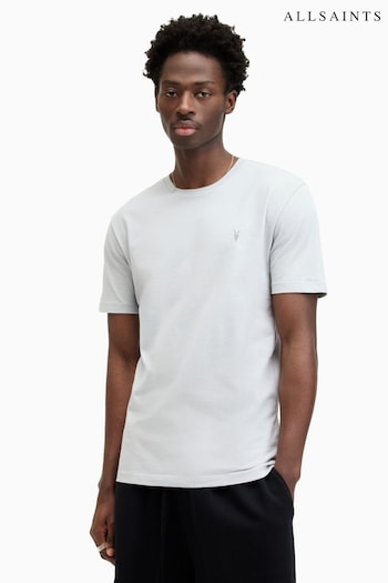 AllSaints Grey Brace Shortsleeve Crew Neck T-Shirt (E19206) | £35