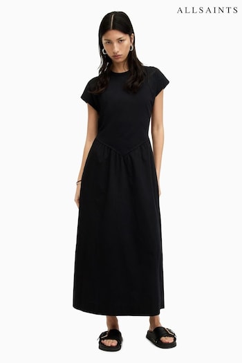 AllSaints Black Frankie drawstring Dress (E19213) | £159
