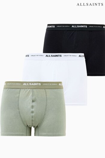 AllSaints Green/Black/White Underground Boxers 3 Pack (E19238) | £42
