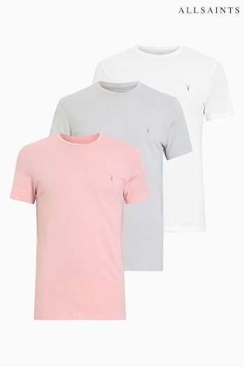 AllSaints Grey Tonic Short Sleeve Crew T-Shirt 3 Pack (E19255) | £89