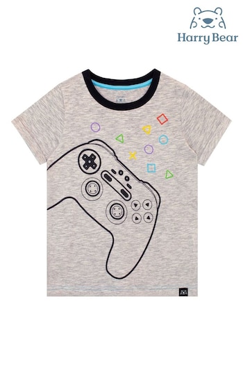 Harry Bear Grey Gaming Controller T-Shirt (E19309) | £13