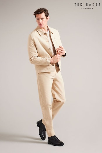 Ted Baker Tan Natural Rufust Slim Fit Stretch Moleskin Neceser Trousers (E19326) | £100
