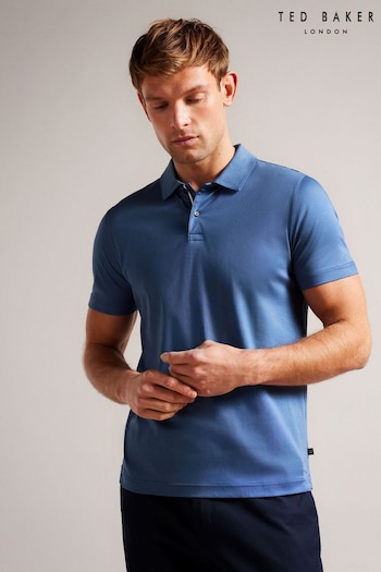 Ted Baker Steel Blue Zeiter Short Sleeved Slim Soft Touch Polo Shirt (E19331) | £65