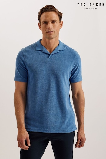 Ted Baker Blue Sndbank Short Sleeved Regular Fit Towelling Polo Shirt (E19333) | £65