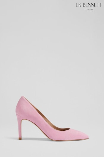 LK Bennett Pink Floret Suede Pointed Toe Courts (E19392) | £249