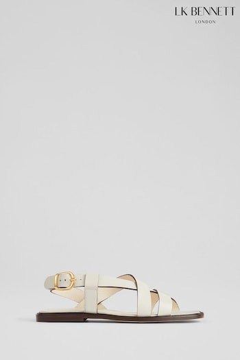 LK Bennett Natural Telma Leather Flat Sandals (E19398) | £199