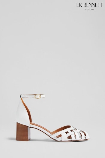 LK Bennett Natural Noemia Leather Criss-Cross Sandals (E19411) | £229