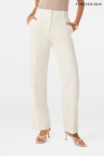 Forever New White Dominique Straight Leg Pants (E19516) | £50