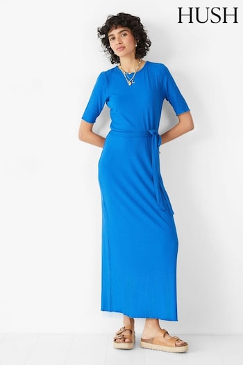Hush Blue Alice Ribbed Jersey Dress (E19589) | £49