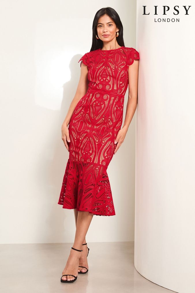 Red Lace Dresses Red Maxi Midi Lace Dresses Next UK