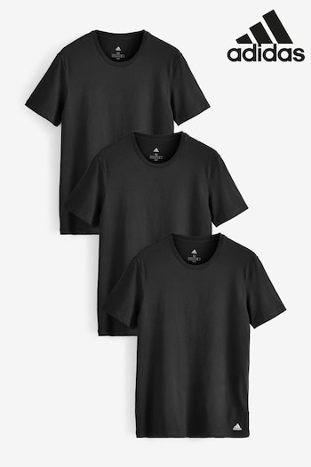 adidas Black Crew Neck Cotton T-Shirts 3 Pack (E19832) | £42