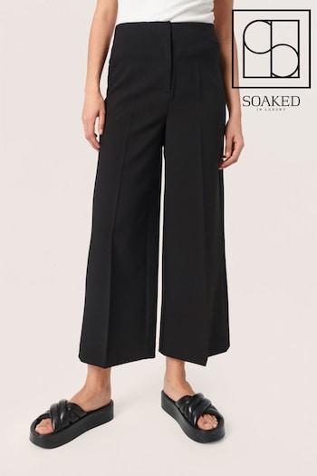 Soaked in Luxury Corinne High-Waisted Culotte Black Trousers (E19944) | £75