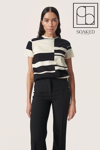 Soaked in Luxury Eva Crew Neck Short Sleeve Black T-Shirt (E19951) | £30