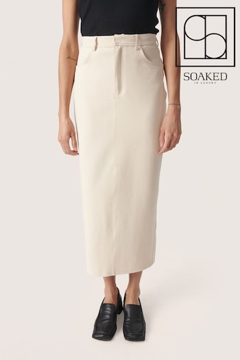 Soaked in Luxury Anastasia Midi Length Pencil White Skirt (E19960) | £75