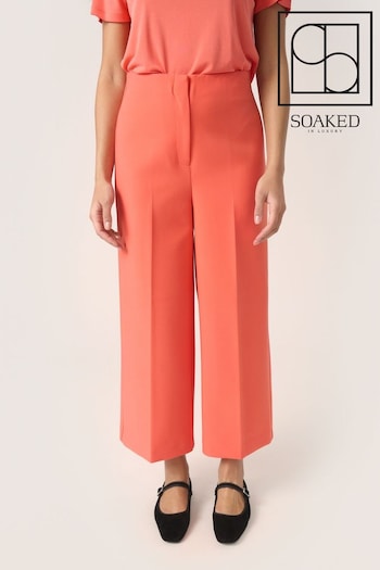 Soaked in Luxury Red Corinne High-Waisted Culotte Trousers (E19962) | £75