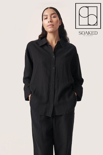 Soaked in Luxury Belira Striped Casual Fit Black Shirt (E19963) | £90