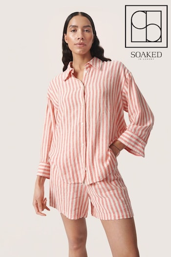 Soaked in Luxury Pink Belira Striped Casual Fit Shirt (E19967) | £90
