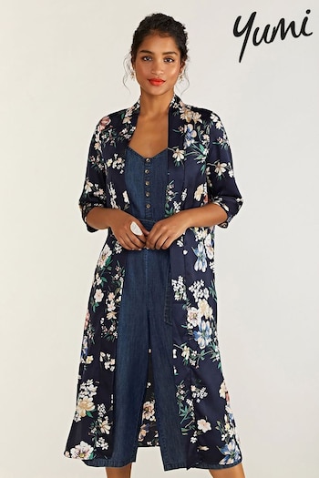 Yumi Blue Floral Kimono (E21166) | £35