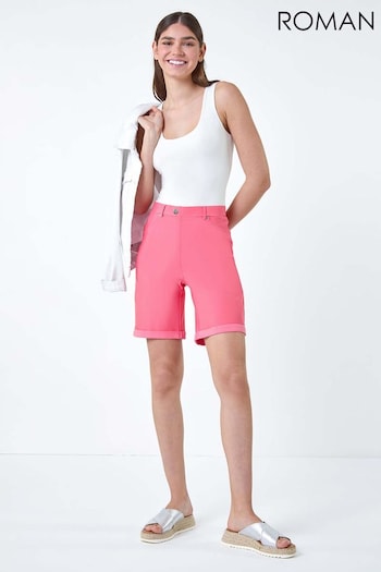 Roman Pink Turn Up Stretch Cargo Shorts (E21232) | £26