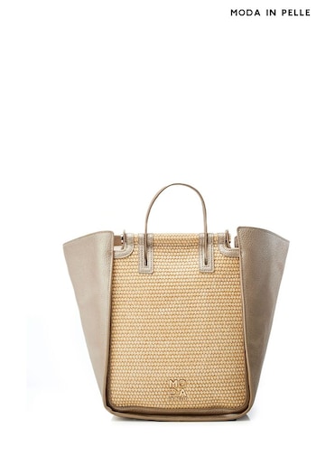 Moda in Pelle Gold Tone Phoenix Tote Material Mix Large Tote Bag (E21256) | £99