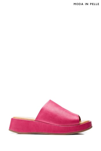 Moda in Pelle Pink Orolia Square Toe Mule Low Wedges (E21290) | £79