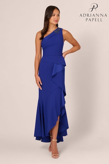 Adrianna Papell Blue Studio Beaded Knit Crepe Gown (E21306) | £159