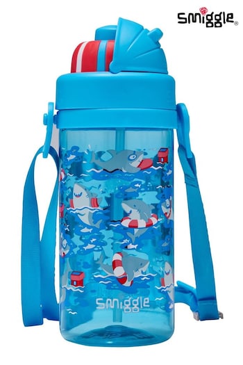 Smiggle Blue Over and Under Teeny Tiny Plastic Drink Bottle With Strap 400Ml (E21350) | £10